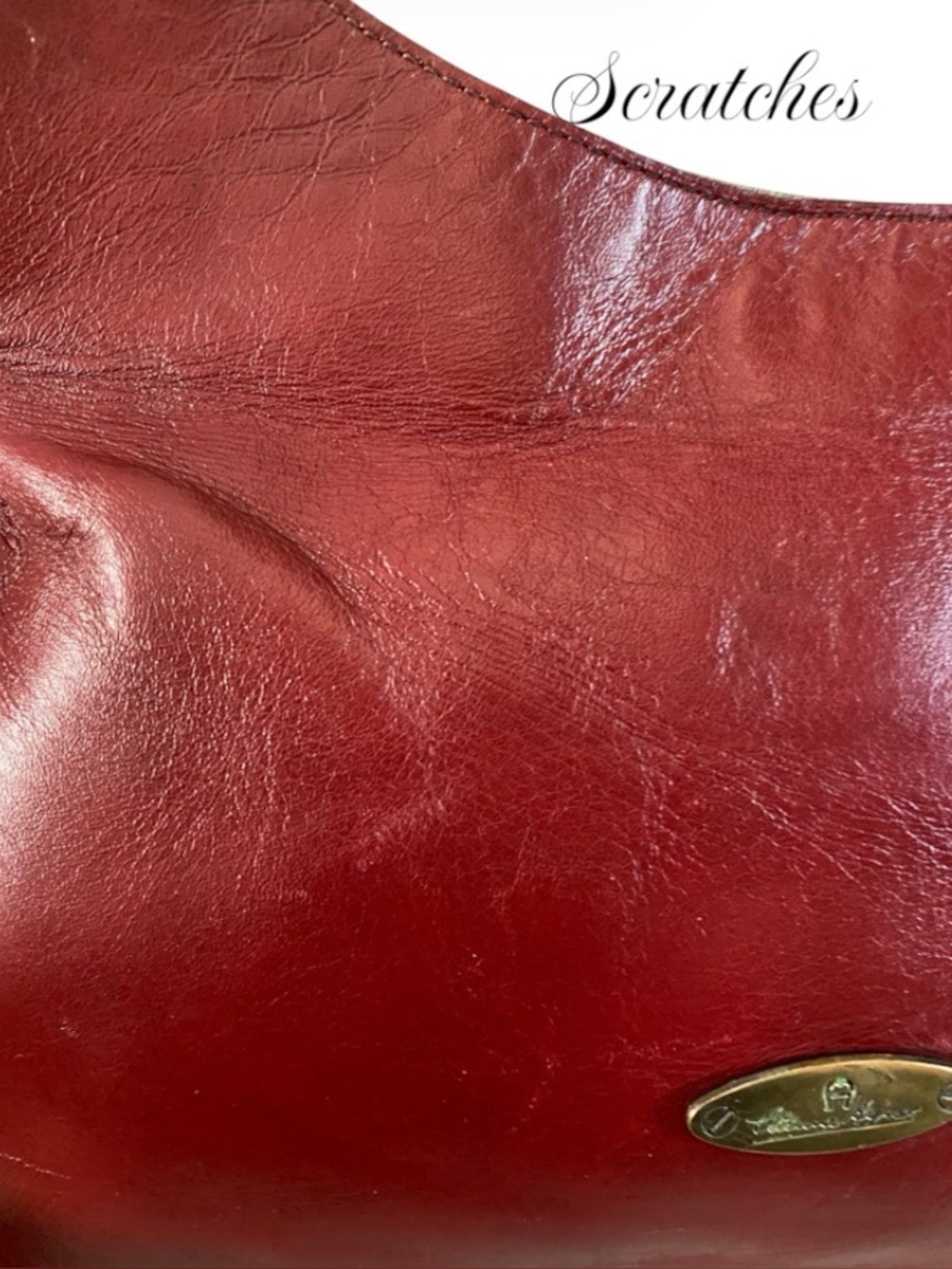 Vintage Etienne Aigner burgundy leather satchel - Picture 8 of 11